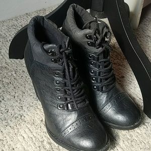 Not rated combat heel booties